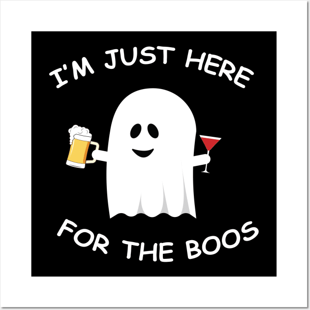 I'm just here for the boos Shirt Funny Halloween Tee Wall Art by Yazdani Hashmi